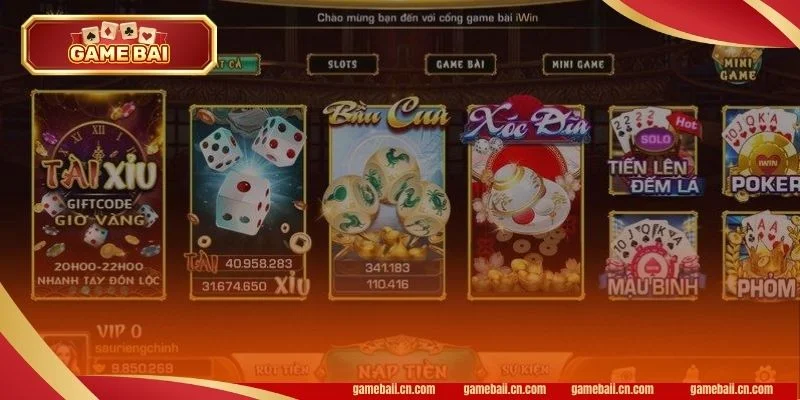 Sân chơi nổi tiếng với các tựa game nổ hũ, tài xỉu đặc sắc.